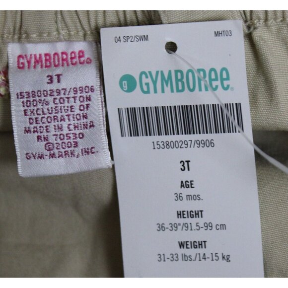 NWT 2004 Gymboree Strawberry Patch Khaki Overalls 3T Flower Embroidered Pants - Picture 10 of 10